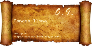 Oancsa Ilona névjegykártya